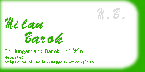 milan barok business card